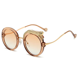 Luxury Round Crystal Sunglasses Brand Designer For Women