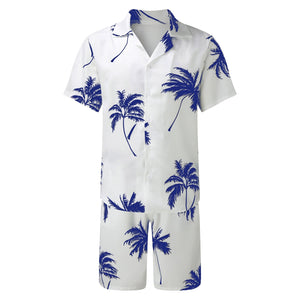 Summer Set Men Shorts Set Printing Hawaiian Shirt