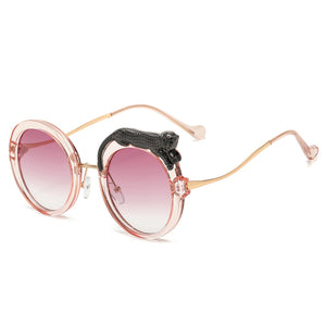 Luxury Round Crystal Sunglasses Brand Designer For Women