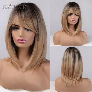 EASIHAIR Synthetic Bob Wigs with Bang Short