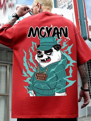 panda Print T Shirt Funny Men Summer Casual Short Sleeve Tshirts