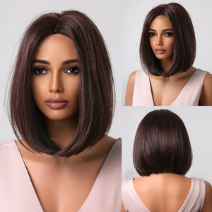 Short Straight Synthetic Wigs for Women Blonde to Brown