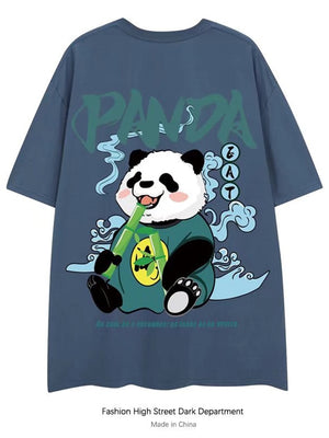 panda Print T Shirt Funny Men Summer Casual Short Sleeve Tshirts