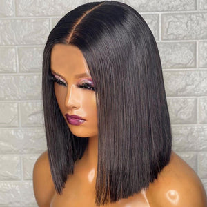 Red Bob Wig Human Hair Straight Short Bob Lace Wigs For Black Women