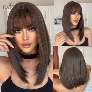 EASIHAIR Synthetic Bob Wigs with Bang Short