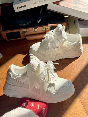 Women 2023 White Sneakers Lightning Appliques Shoes