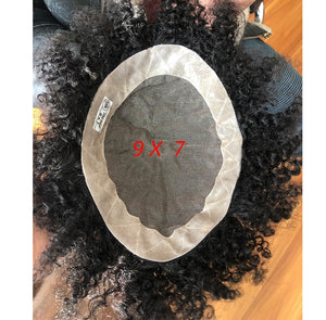 2021 New Hairstyle  Afro Curly Toupee for Black Men 8''x6''Base