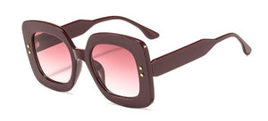 Square Retro Rivet Sunglasses