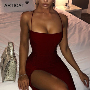 Articat Long Backless Maxi Dress