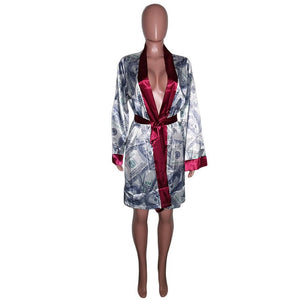 Beautiful Money Moving Satin Robe Lounge Wear