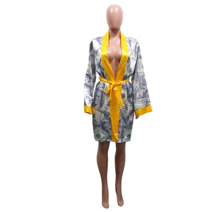 Beautiful Money Moving Satin Robe Lounge Wear