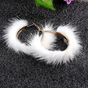 Big-name popular plush large circle earrings