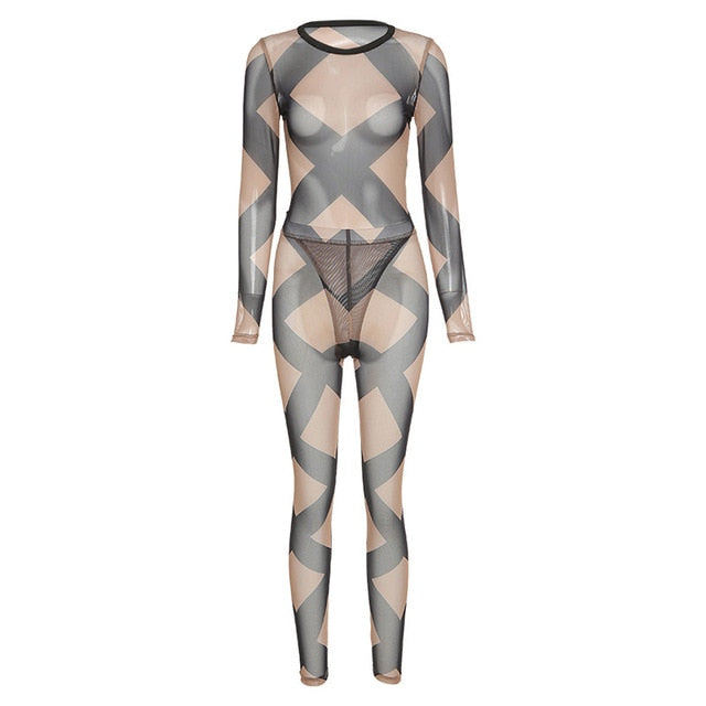 Casual Cross Striped Women Set Bodysuit