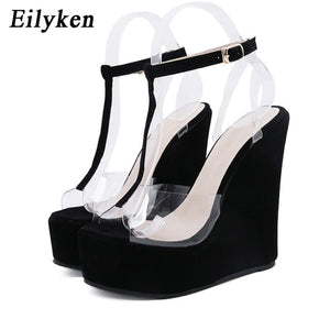 High Heels Summer Open Toe PVC Transparent Jelly Shoes