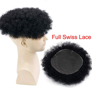 Men's Toupee 10x8" Replacement Afro Curl Mens Wig