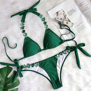 female crystal swimwear women