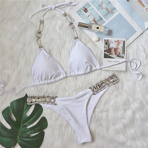 female crystal swimwear women