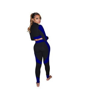 Women Tracksuit Ribbed Two Pieces Set Pants