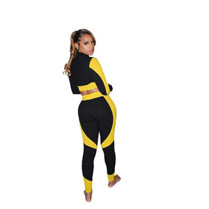 Women Tracksuit Ribbed Two Pieces Set Pants