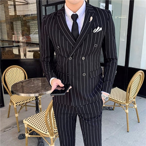 Luxury men's striped wedding casual tuxedo