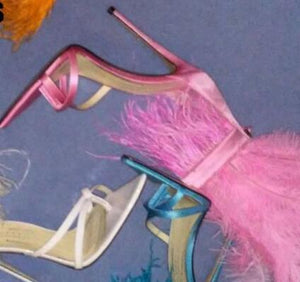 New Runway Feather heels Sandals