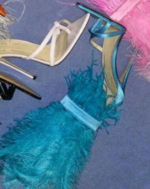 New Runway Feather heels Sandals