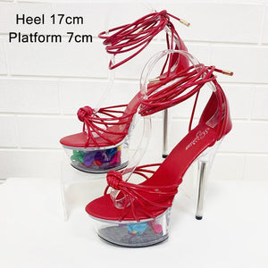 New Lace-Up Sandals High-Heeled