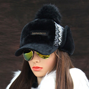 Winter Faux Cashmere Bomber Hat