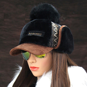 Winter Faux Cashmere Bomber Hat