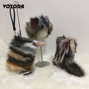 Winter Fluffy Women  Fur Bag