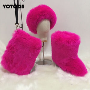 Winter Fluffy Women  Fur Bag