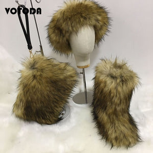 Winter Fluffy Women  Fur Bag